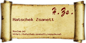 Hatschek Zsanett névjegykártya